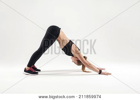 Leisure Active Woman Doing Asana And Have A Harmony