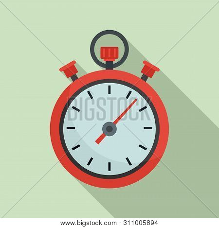 Stopwatch Icon. Flat Illustration Of Stopwatch Icon For Web Design