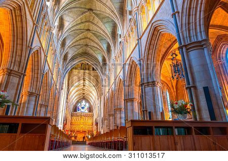 London, Uk - May 22 2018: Southwark Cathedral Has Been A Place Of Christian Worship For More Than 1,