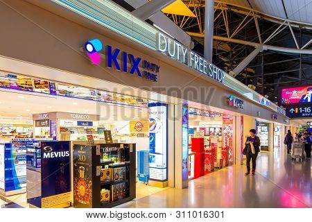 Osaka, Japan - October 29 2018: Kix Duty Free Area In Kansai International Airport