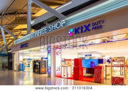 Osaka, Japan - October 29 2018: Kix Duty Free Area In Kansai International Airport
