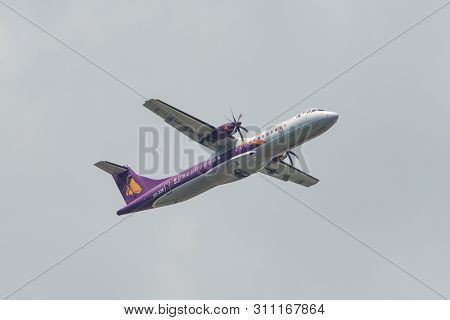 Saigon, Vietnam - Jun 19, 2019. Xu-236 Cambodia Angkor Air Atr 72-500 Taking-off From Tan Son Nhat A