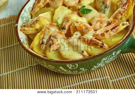 Portuguese Shrimp  Potato Gratin