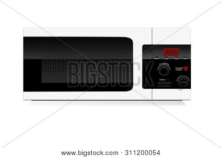 Microwave Oven Isolated On A White Background. Appliances. -