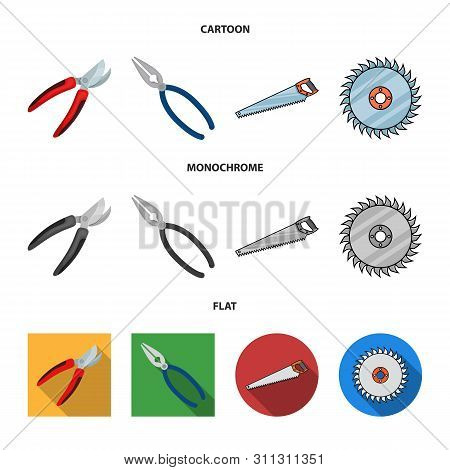 Vector Design Of Tool And Construction Symbol. Set Of Tool And Carpentry Vector Icon For Stock.