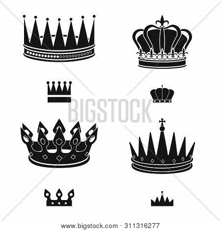 Vector Illustration Of King And Majestic Icon. Set Of King And Gold Vector Icon For Stock.