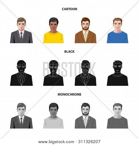 Vector Design Of Hairstyle And Profession Logo. Set Of Hairstyle And Character Stock Vector Illustra