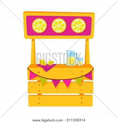Vector Illustration Of Cart And Lemonade Logo. Set Of Cart And Fruit Stock Vector Illustration.