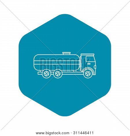 Fuel Tanker Truck Icon. Outline Illustration Of Fuel Tanker Truck Icon For Webicon. Outline Illustra
