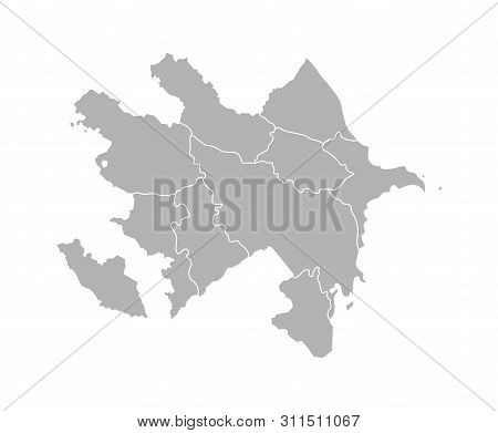 Vector Isolated Illustration Of Simplified Administrative Map Of Azerbaijan. Borders Of The Province