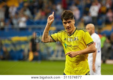 Rostov-on-don, Russia - July 13, 2019: Eldor Shomurodov Of Fc Rostov Celebrates His Goal During The 