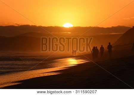 Orange Glow During Last Light On Sunset Beach, Mossel Bay, South Africa