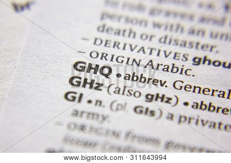 Word Or Phrase Ghq Abbreviation In A Dictionary