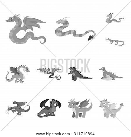 Isolated Object Of Wild And Mythical Sign. Set Of Wild And Halloween Vector Icon For Stock.