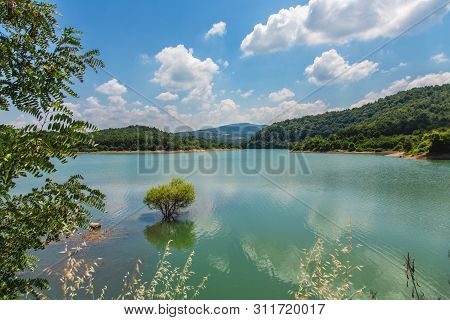 Wonderful Landscape With Lake Gokce Baraji In Yalova, Turkey.