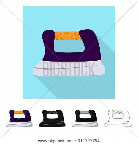 Vector Design Of Iron And Press Sign. Set Of Iron And Steam Stock Vector Illustration.