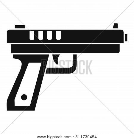 Gun Pistol Icon. Simple Illustration Of Gun Pistol Vector Icon For Web Design Isolated On White Back