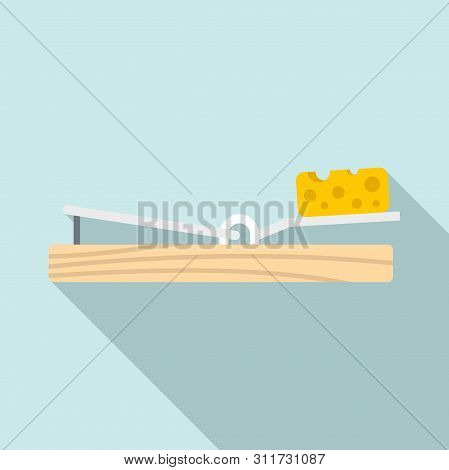 Mouse Trap Cheese Icon. Flat Illustration Of Mouse Trap Cheese Vector Icon For Web Design