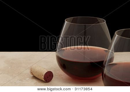 Stemless kieliszek czerwonego wina