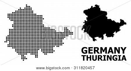 Dot Map Of Thuringia State Mosaic And Solid Illustration. Vector Map Of Thuringia State Composition 