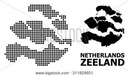 Pixel Map Of Zeeland Province Composition And Solid Illustration. Vector Map Of Zeeland Province Com