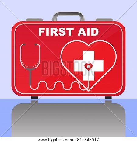 First Aid Box Medical And Equipment To Help Or Support People With Illness Of Emergency Assistance C