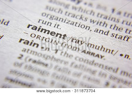 Word Or Phrase Raiment In A Dictionary
