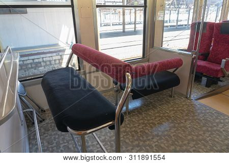 Akita, Japan - May 5, 2019 : Interior Of East Japan Railway Gono Line Resort Shirakami Sightseeing T