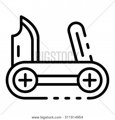Multifunctional Knife Icon. Outline Multifunctional Knife Icon For Web Design Isolated On White Back