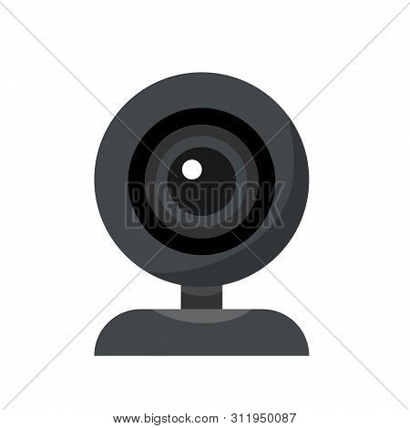 Webcam Isolated On White Background. Video Webcam Chat Icon In Flat Style. Vector Stock.