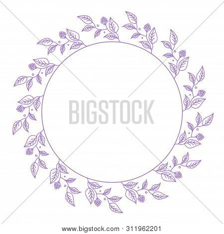 Wreath Of Lilac Flowers On A White Background.