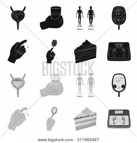 Vector Design Of Diet And Treatment Icon. Set Of Diet And Medicine Stock Vector Illustration.