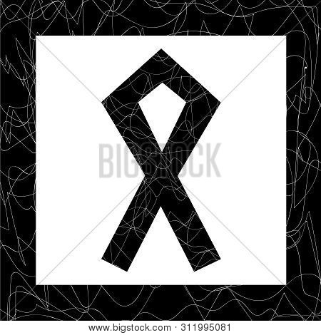 Name Othila. Ancient Occult Symbol Of The Vikings, A Pattern Of Letters On A White Background, Rune 