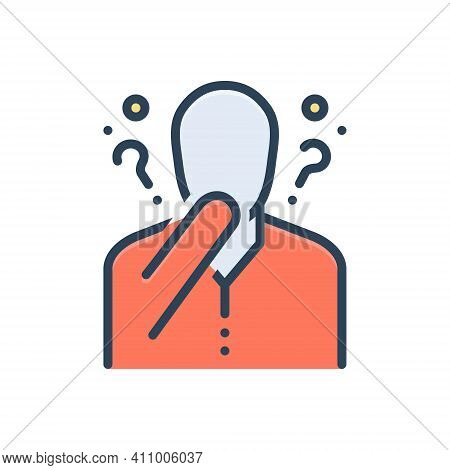 Color Illustration Icon For Supposed Guess Conjecture Think Imaginary Fanciful Fictitious Dreamy Not