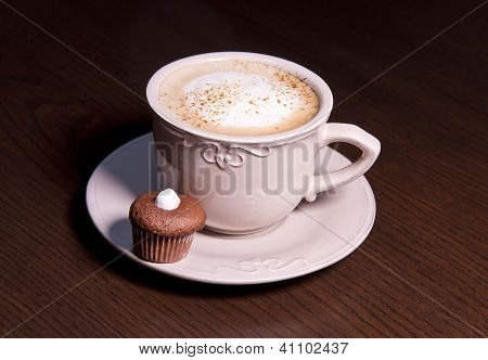 cup of coffee with muffin