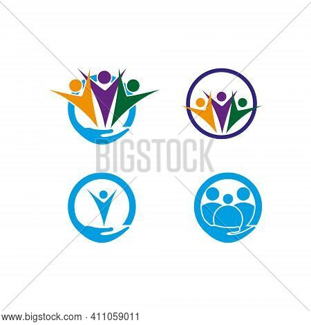 A Set Of Family Vector Illustrations For Icons, Symbols And Logos