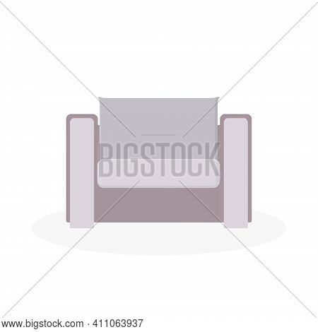 A Cozy Violet Chair. An Interior Item. Flat Vector Illustration