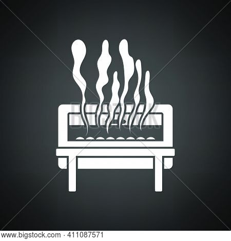 Chafing Dish Icon. White On Black Background. Vector Illustration.