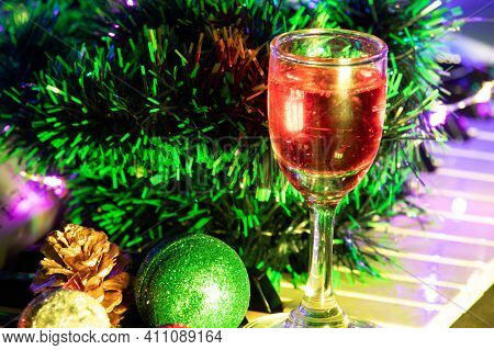 Alcohol Drink, Glass With An Alcoholic Drink. Bottles Of Alcohol. Alcohol Addiction. Harm To The Bra