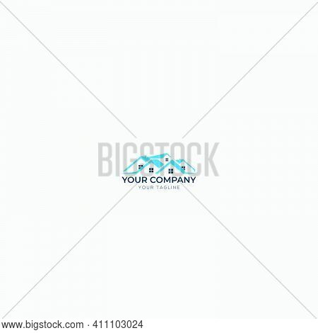 Blue Real Estate Residence Home Logo Management