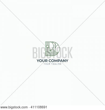 Simple Line Art Decoration Home Outdoor Lake Logo