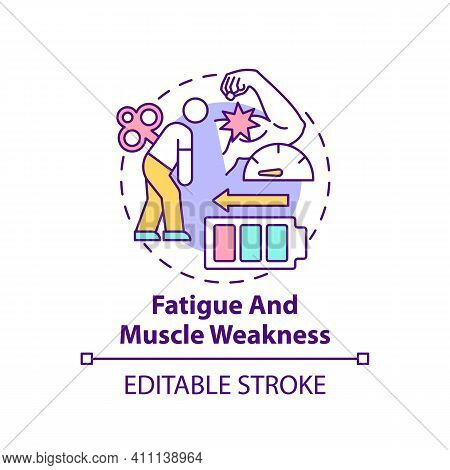 Fatigue And Muscle Weakness Concept Icon. Sleep Difficulties Idea Thin Line Illustration. Feeling Of