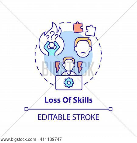 Loss Of Skills Concept Icon. Unemployment Increases Idea Thin Line Illustration. Unemployed Employee