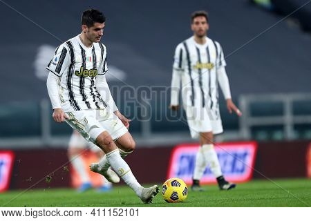 Torino, 02th March 2021. Alvaro Morata Of Juventus Fc  During The Serie A Match Between Juventus Fc 