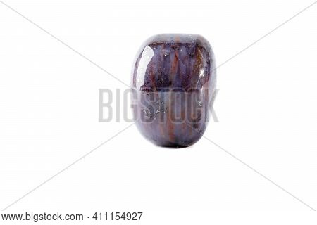 Macro Of Mineral Corundum Ruby Sapphire On White Background