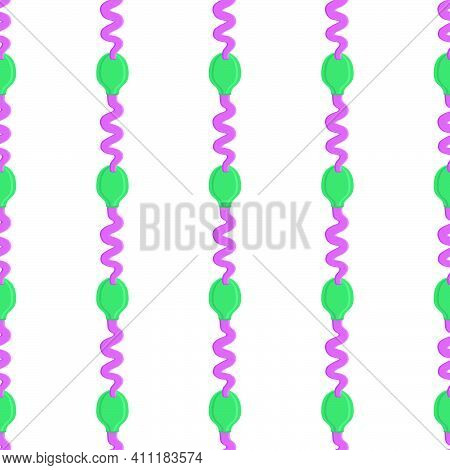 Abstract Seamless Medical Pipette, Dropper For Laboratory On White Background. Pattern Dropper Consi