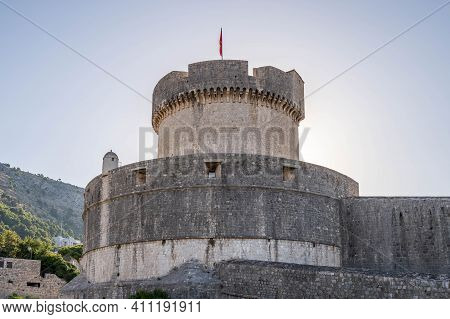 Fort Minceta Of Dubrovnik City Wall In Early Moning In Croatia Summer