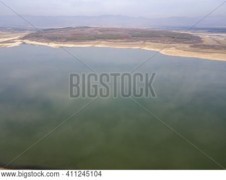 Aerial View Of Pyasachnik (sandstone) Reservoir, Sredna Gora Mountain, Plovdiv Region, Bulgaria