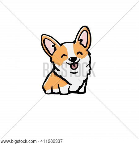 Corgi Dog Cute Welsh Corgi Vector Cartoon Illustration Isolated On White Background. Funny Corgi But