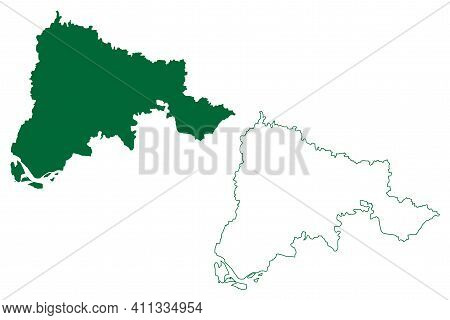 Samastipur District (bihar State, Darbhanga Division, Republic Of India) Map Vector Illustration, Sc